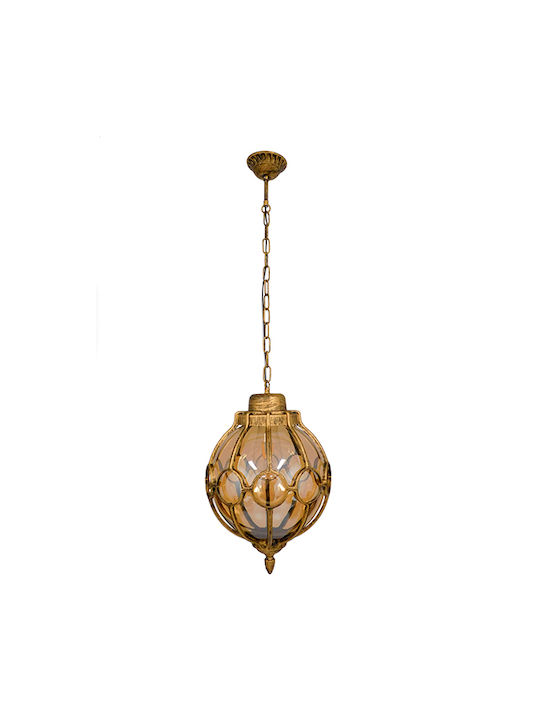 GloboStar Belton Κρεμαστό Φωτιστικό Μελί με Ντουί E27 18x38εκ.