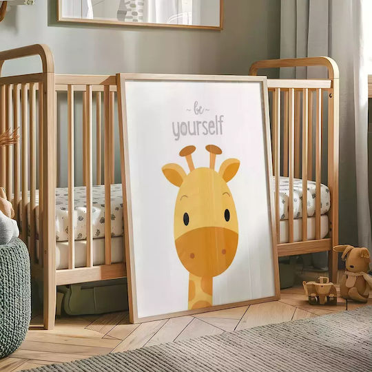 Kids Framed Wall Painting Giraffe 21x30cm