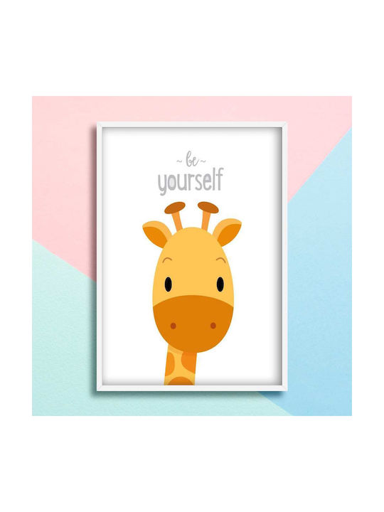 Kids Framed Wall Painting Giraffe 21x30cm