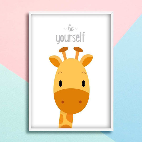 Kids Framed Wall Painting Giraffe 21x30cm