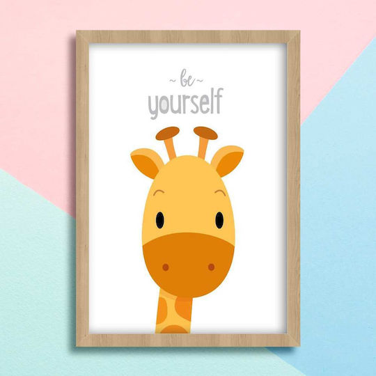 Kids Framed Wall Painting Giraffe 21x30cm