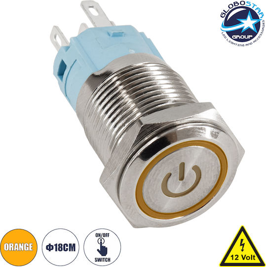 GloboStar On-Off switch Pushbutton with Lighting Orange 1pcs