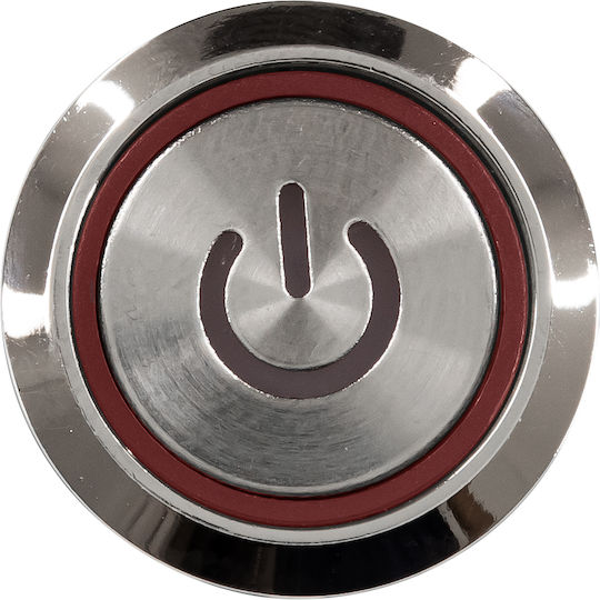 GloboStar On-Off switch Pushbutton with Lighting 12V with Angel Eye Waterproof Φ18mm IP67 Red 1pcs