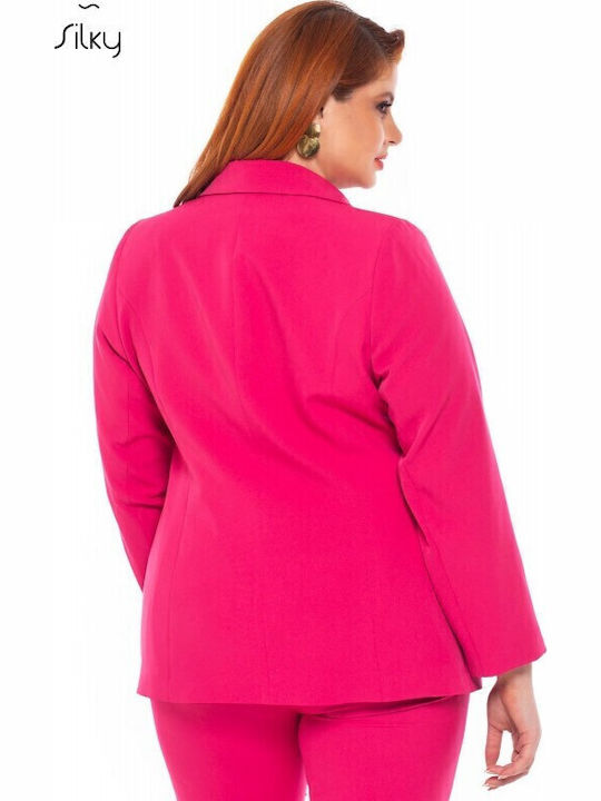 Silky Collection Women's Blazer Fuchsia