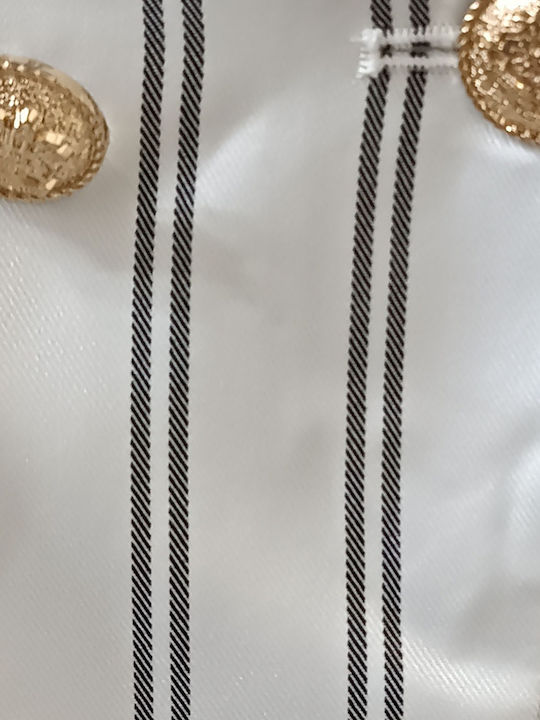 Attentif Къса Женски Креп Кръстосано Сако White