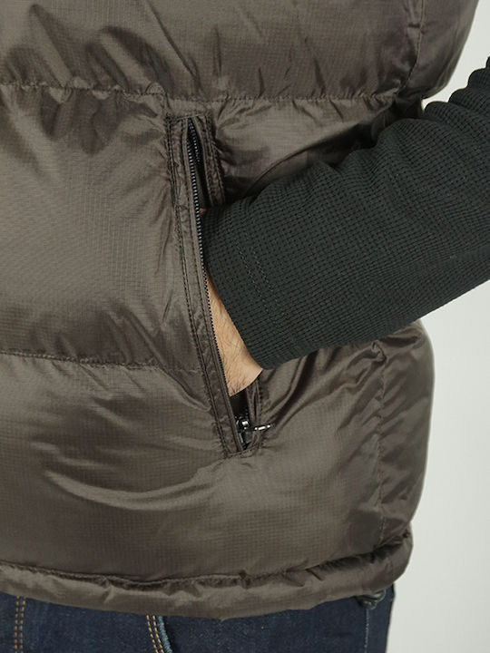 Αμάνικο Μπουφάν Puffer Καφέ