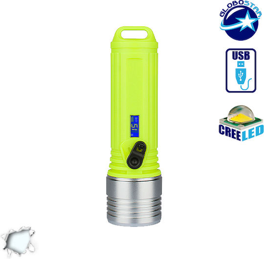 GloboStar LED Diving Safety Light with 500 Lumens Brightness for Maximum Depth up to 100m