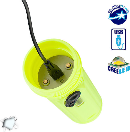 GloboStar LED Diving Safety Light with 500 Lumens Brightness for Maximum Depth up to 100m