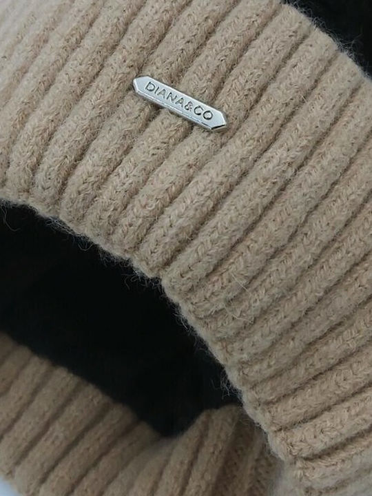 Pom Pom Beanie Γυναικείος Σκούφος Πλεκτός σε Μαύρο χρώμα