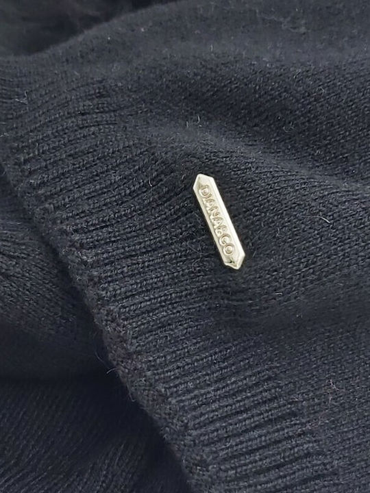 Pom Pom Beanie Γυναικείος Σκούφος Πλεκτός σε Μαύρο χρώμα