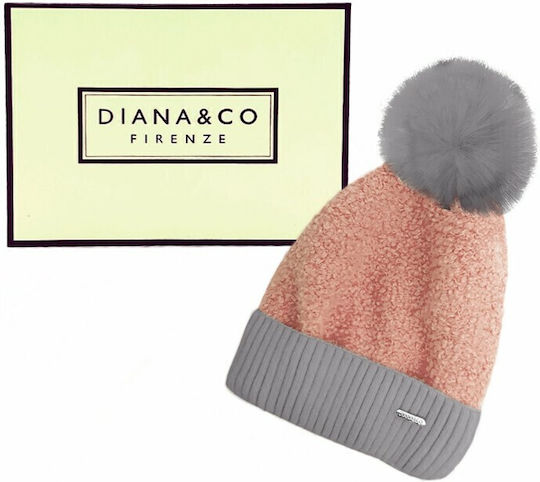 Pom Pom Beanie Frauen Beanie Gestrickt in Rosa Farbe