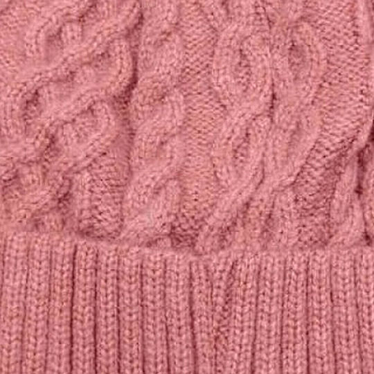 Pom Pom Beanie Frauen Beanie mit Strickmuster in Rosa Farbe
