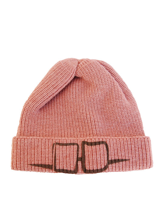 Beanie Beanie with Rib Knit in Pink color