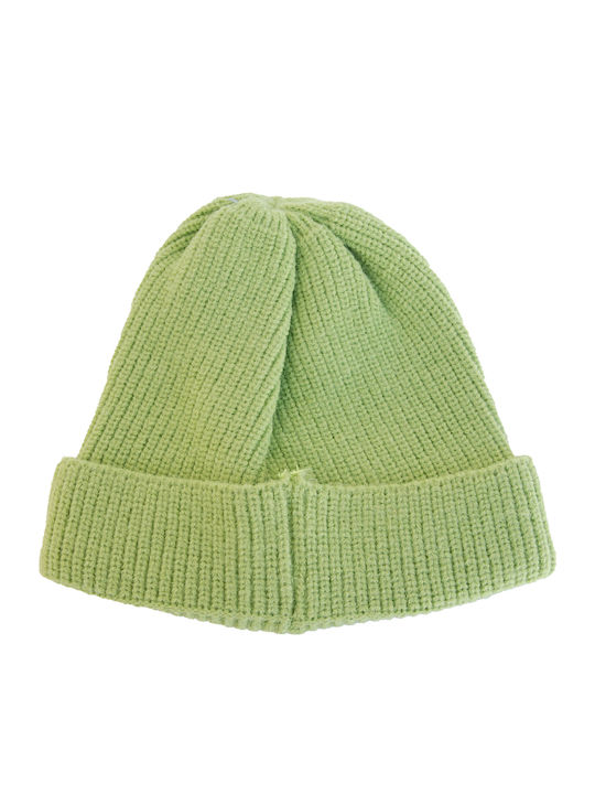 Beanie Beanie with Rib Knit in Green color