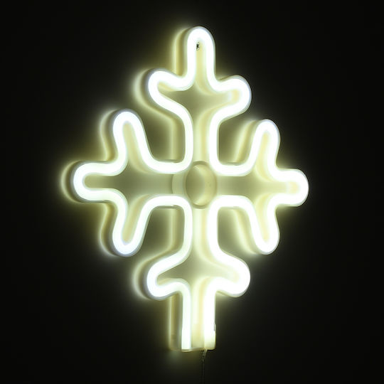 GloboStar Beleuchtet Weihnachtliche Figur Flocke Weiß