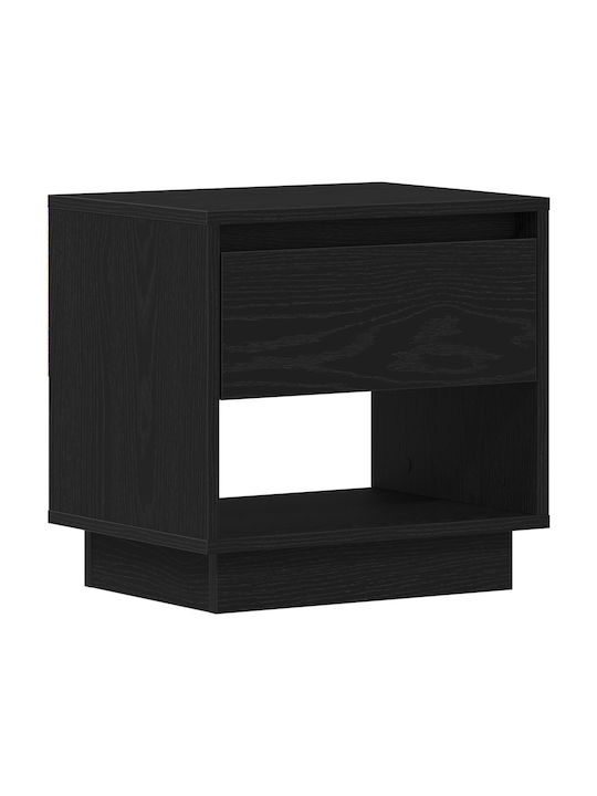 Κομοδίνο Ξύλινο Μαύρη δρυς 45x34x48cm