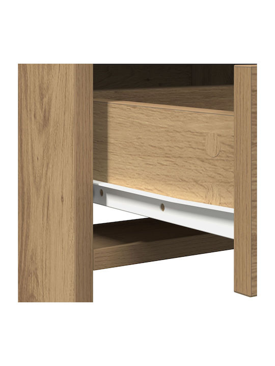 Floor-Standing Makeup Dressing Table Made of Solid Cedar Wood with Mirror 40x40.5x135cm