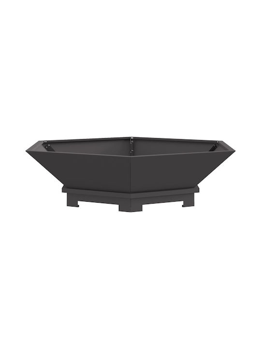 vidaXL Огнище На открито Черен 100x100x28см