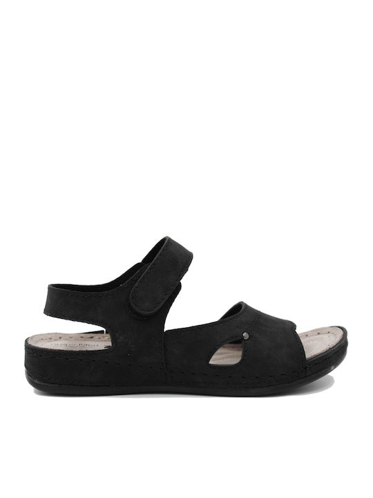 Women's Flat Sandals Anatomic in Black Color 23-11