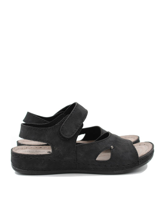 Women's Flat Sandals Anatomic in Black Color 23-11