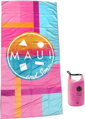 Maui & Sons Πετσέτα Microfiber Σώματος 250gr/m² σε Θήκη Original Surf Pink 180x90εκ.