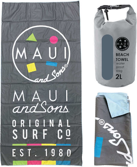 Maui & Sons Microfiber Body Towel 250gr/m² in Case Grey Original Surf 180x90cm