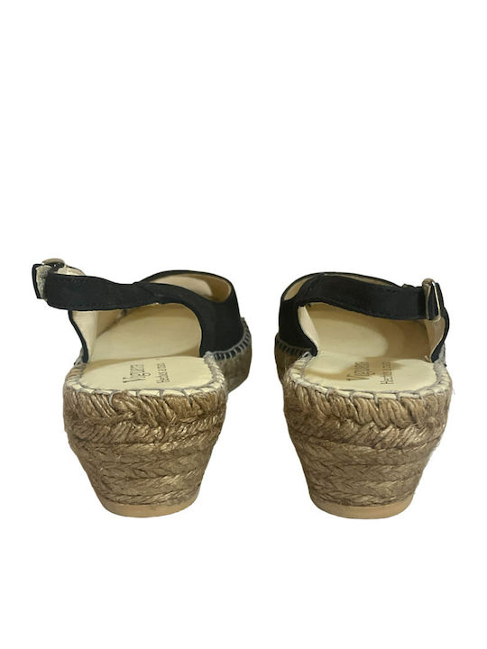 Damenplattformen im Espadrilles-Stil Schwarz