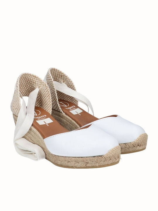 Damenplattformen im Espadrilles-Stil Weiß