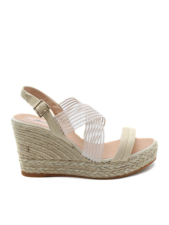Damenplattformen Beige