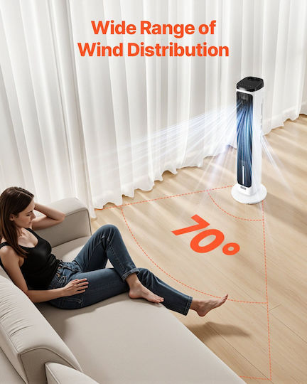Vevor Ανεμιστήρας Πύργος 40W με Τηλεχειριστήριο Λευκός