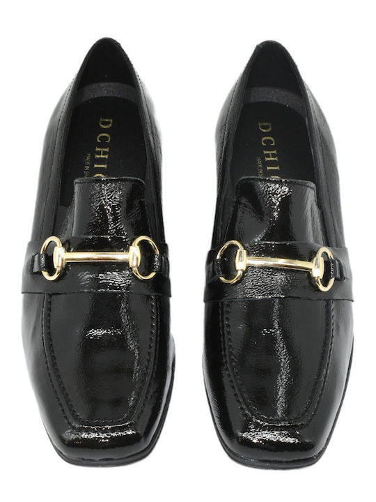 Leather Black Medium Heels