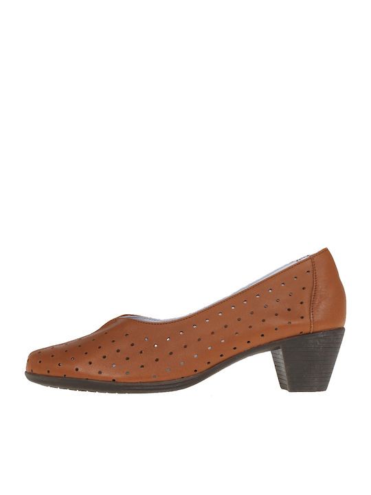 Leder Pumps Tabac Braun