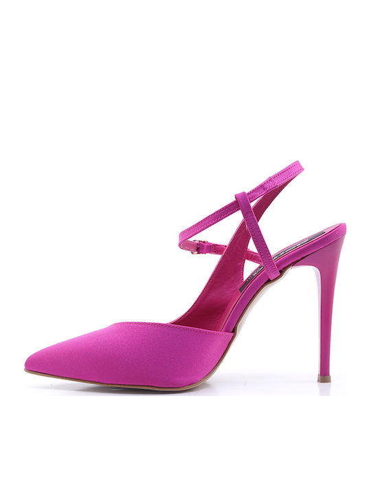 Fuchsia Heels with Strap