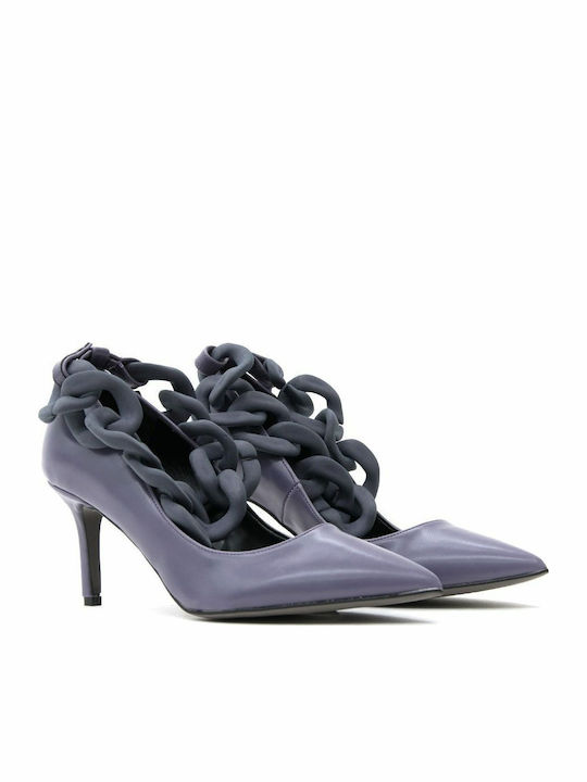 Leather High Heel Chain Pumps Women  Pumps Lila