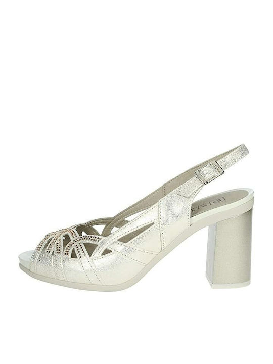 Leder Pumps mit Riemchen & Chunky hoher Absatz Goldene