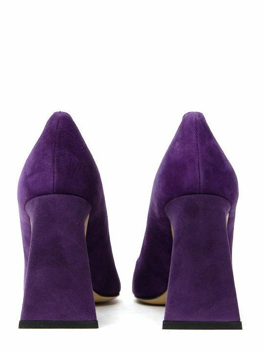 Pumps mit Chunky hohem Absatz Lila