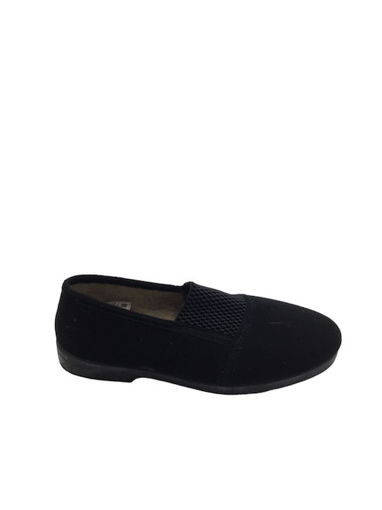 34-velour-black Κλειστές Γυναικείες Παντόφλες Μαύρες