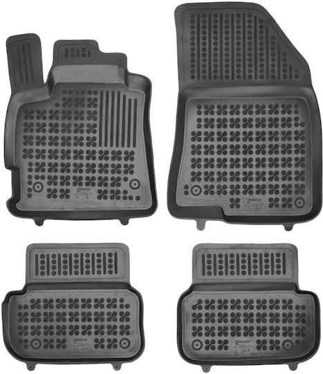 Rezaw Plast Satz Vorder- und Hintermatten 4Stück aus Gummi für Dacia Sandero 2014 Schwarz