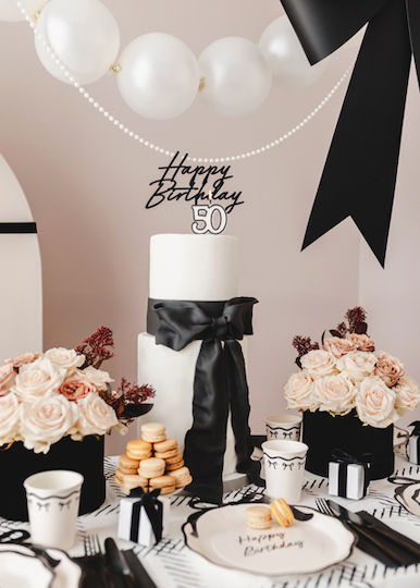 Candle Number 50 Cream Black