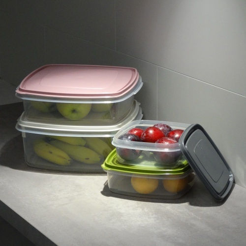 Viomes Cutie pentru Mâncare Plastic Transparent Potrivit pentru Cuptor cu Microunde 1buc