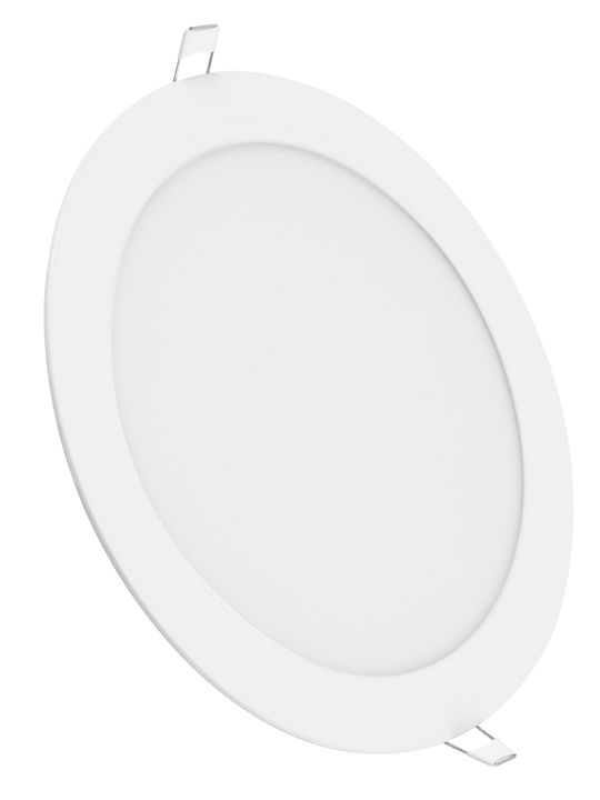 GloboStar Round Recessed LED Panel 20W with Warm White Light 2700K 22.2cm