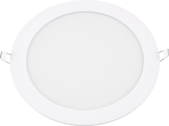GloboStar Στρογγυλό Χωνευτό LED Panel 20W με Ψυχρό Λευκό Φως 6000K 22.2εκ.