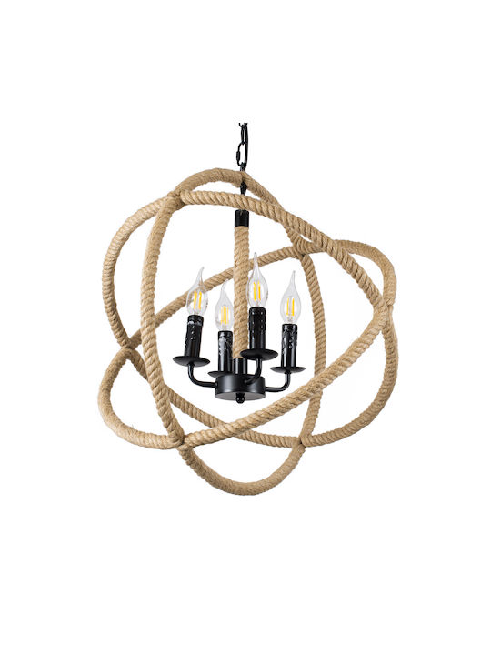 GloboStar Vitruvian Candelabru 4xE14 Ø53cm Bej 01141
