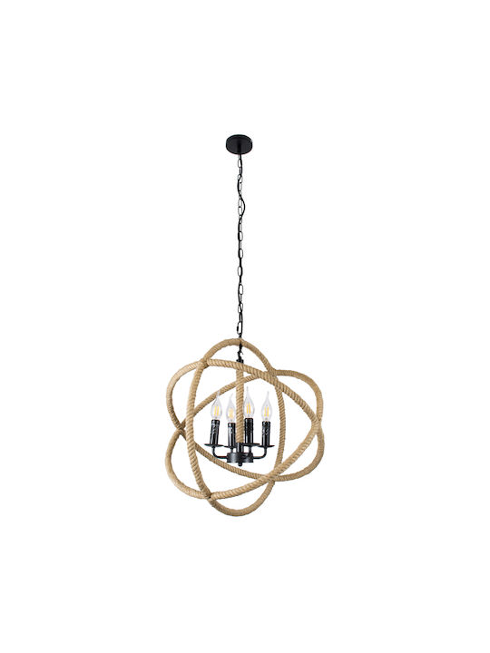GloboStar Vitruvian Candelabru 4xE14 Ø53cm Bej 01141