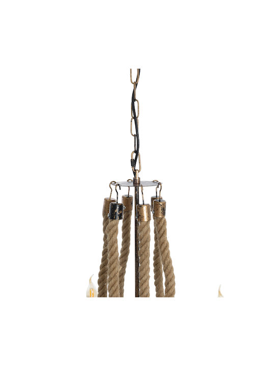 GloboStar Victorian Πολυέλαιος 6xE14 Ø76cm με Σχοινί Μπρούτζινος 01404