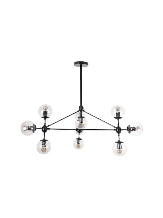 GloboStar Sentinel Πολυέλαιος 10xE27 Ø110cm Μαύρος 110cm 01636