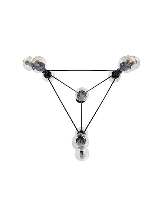 GloboStar Sentinel Πολυέλαιος 10xE27 Ø110cm Μαύρος 110cm 01636