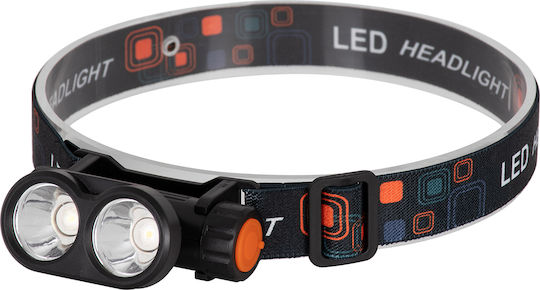 GloboStar Rechargeable Headlamp LED IP44 with Maximum Brightness 2500lm XML2-T6 Chip 25 Watt Black