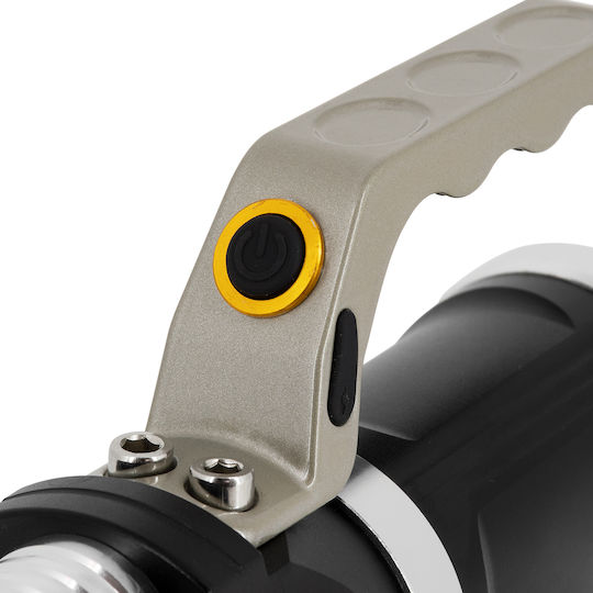 GloboStar Rechargeable Flashlight LED IP65 with Maximum Brightness 3000lm Car & Socket Black