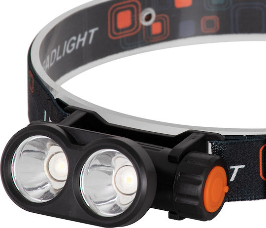 GloboStar Rechargeable Headlamp LED IP44 with Maximum Brightness 2500lm XML2-T6 Chip 25 Watt Black
